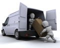 Removal men loading a van Royalty Free Stock Photo
