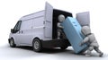 Removal men loading a van Royalty Free Stock Photo