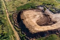 Removal of overburden on a piece of land before sand pit mining Royalty Free Stock Photo