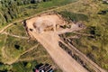 Removal of overburden on a piece of land before sand pit mining Royalty Free Stock Photo