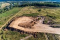 Removal of overburden on a piece of land before sand pit mining Royalty Free Stock Photo