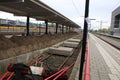 Removal of platform 9 on Gouda station which used to be a low platform for light rail trains