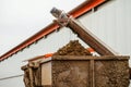 Removal of poultry manure from a poultry house Royalty Free Stock Photo