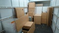 A removals van filled with office furniture self storage