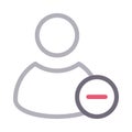 Remove account thin color line vector icon