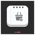 Remove from basket icon Gray icon on Notepad Style template Vector EPS 10 Free Icon Royalty Free Stock Photo