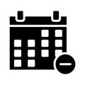 Remove calendar glyph flat vector icon Royalty Free Stock Photo