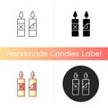 Remove candle packaging before use manual label icon