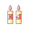 Remove candle packaging before use RGB color manual label icon