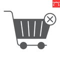 Remove from cart glyph icon Royalty Free Stock Photo