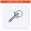 Remove collection swab from container line icon