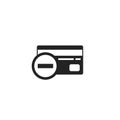 Remove Credit Card Glyph Vector Icon, Symbol or Logo. Royalty Free Stock Photo
