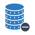 Remove database glyph color vector icon