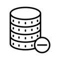 Remove database thin line vector icon