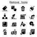 Remove, Erase, Delete icon set