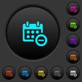 Remove event from calendar dark push buttons with color icons