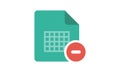 Remove excel file icon vector illustration.