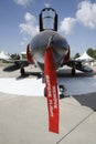 Remove before fligth sign on a f-16 plane Royalty Free Stock Photo