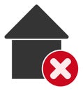 Remove House Raster Icon Flat Illustration