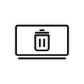 Black line icon for Remove, recapture and trash Royalty Free Stock Photo
