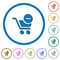 Remove item from cart icons with shadows and outlines Royalty Free Stock Photo