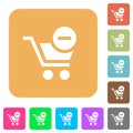 Remove item from cart rounded square flat icons Royalty Free Stock Photo