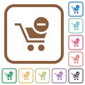Remove item from cart simple icons Royalty Free Stock Photo