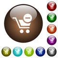 Remove item from cart color glass buttons Royalty Free Stock Photo