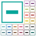 Remove item flat color icons with quadrant frames