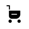 Remove item from shopping cart black glyph ui icon Royalty Free Stock Photo