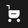 Remove item from shopping cart dark mode glyph ui icon Royalty Free Stock Photo