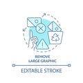 Remove large graphic turquoise concept icon