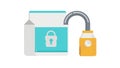 Remove Lock Access Icon, Deactivate Security Feature, vector design Generative AI Royalty Free Stock Photo
