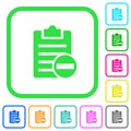 Remove note vivid colored flat icons Royalty Free Stock Photo