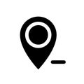 Remove pin from map black glyph ui icon Royalty Free Stock Photo