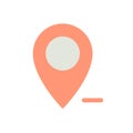 Remove pin from map flat color ui icon Royalty Free Stock Photo