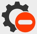 Remove Settings Gear Raster Icon Illustration