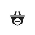 Remove from Shopping Basket Glyph Vector Icon, Symbol or Logo. Royalty Free Stock Photo