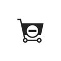 Remove from Shopping Cart Glyph Vector Icon, Symbol or Logo. Royalty Free Stock Photo