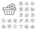 Remove Shopping cart line icon. Online buying. Cash money, loan and mortgage. Vector