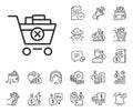 Remove Shopping cart line icon. Online buying. Cash money, loan and mortgage. Vector