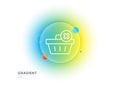 Remove Shopping cart line icon. Online buying. Gradient blur button. Vector