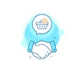 Remove Shopping cart line icon. Online buying. Vector