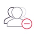 Remove team thin color line vector icon