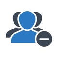 Remove team glyph color vector icon