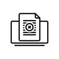 Black line icon for Removed, deflected and shelved Royalty Free Stock Photo