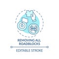 Removing all roadblocks concept icon