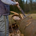 Removing bark from logs