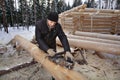 Removing the bark using a planing machine