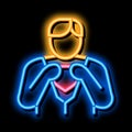 Removing Mask from Hero neon glow icon illustration Royalty Free Stock Photo